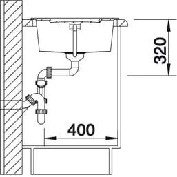 Zlewozmywak granitowy BLANCO METRA 5 S 86x50 cm, bez korka aut., antracyt, PuraDur 513212