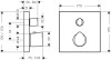Bateria wannowa AXOR STARCK ORGANIC z termostatem, el.zew, z zaworem odc.-przeł., chrom 12716000