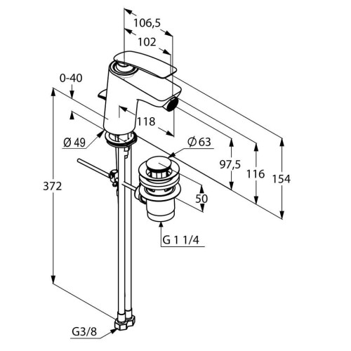 Bateria bidetowa KLUDI BALANCE biała / chrom 522169175