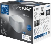 Zestaw DURAVIT ME BY STARCK: miska wisząca HygieneFlush + deska WC wolnoopadająca, biała 45790920A1 