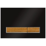 Przycisk spłukujący KK-POL M08 V1 czarny mat/drewno tekowe 350/PPC/104-00-A1