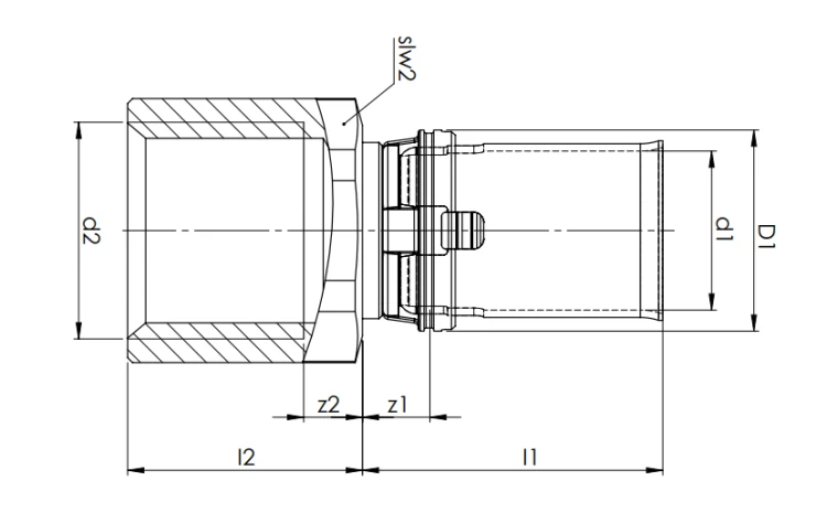 Złączka przejściowa COMAP MultiSkin 16x1/2GW mosiężna 7270GW1612