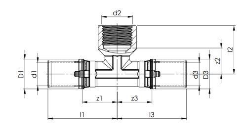 Trójnik przejściowy COMAP MultiSkin 26x3/4GW mosiężny 7130GW263426