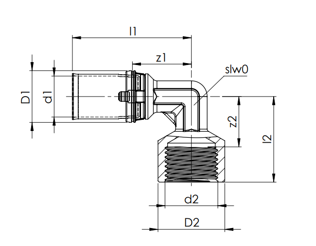 Kolano COMAP MultiSkin 20x1/2GW mosiężne 7090GW2012