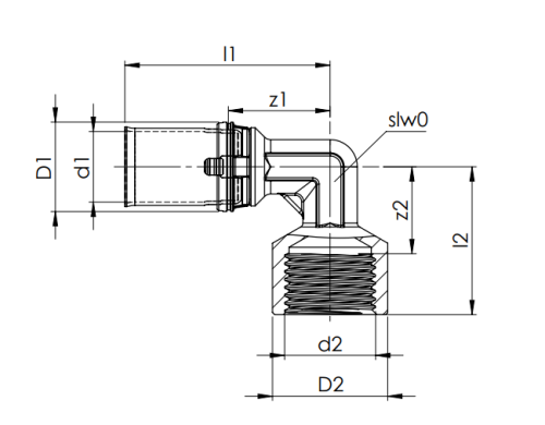 Kolano COMAP MultiSkin 20x3/4GW mosiężne 7090GW2034