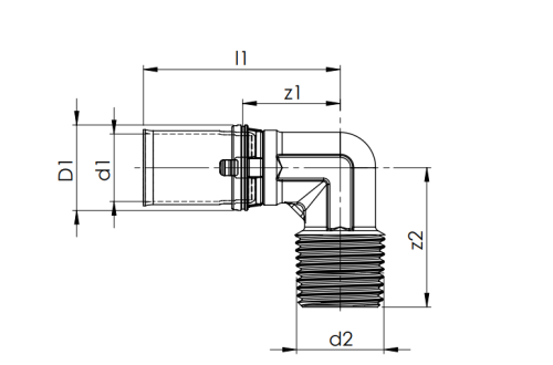 Kolano COMAP MultiSkin 20x3/4GZ mosiężne 7092GW2034