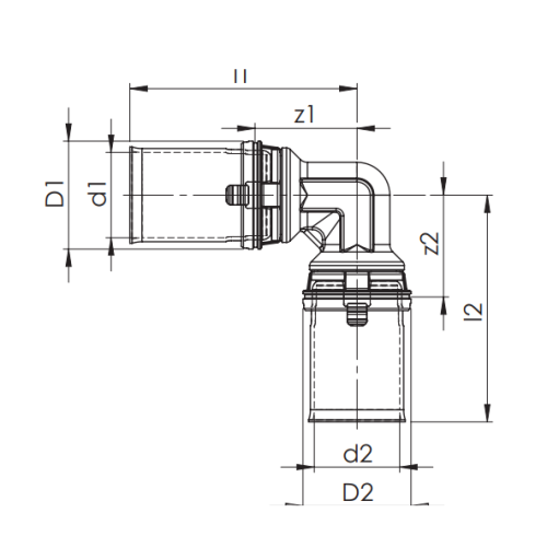 Kolano COMAP MultiSkin 90° 50x4 mosiężne 7090W50