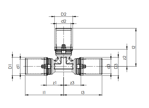 Trójnik COMAP MultiSkin 18x2 mosiężny 7130W18
