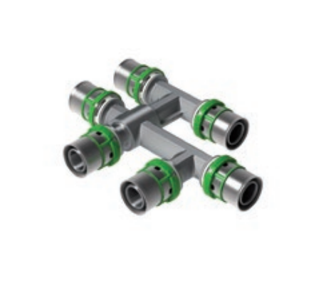 Trójnik COMAP MultiSkin 16x16x16 podwójny, mosiężny 7495W161616