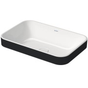 Umywalka nablatowa DURAVIT HAPPY D.2 PLUS 60x40cm, bez otworu, bez przelewu, biały/antracyt mat 2359606100