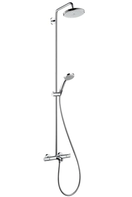 Komplet prysznicowy HANSGROHE CROMA 220 do wanny, z ramieniem prysznicowym 400mm, chrom 27223000