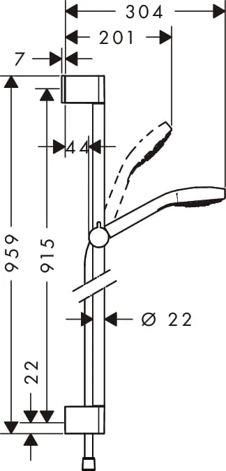 Zestaw natryskowy HANSGROHE CROMA SELECT S 1jet 0,90m, chrom 26574400