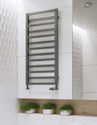 Grzejnik łazienkowy INSTAL PROJEKT POPPY 99x40cm, moc 369W,  czarny mat PPY-40/100C31