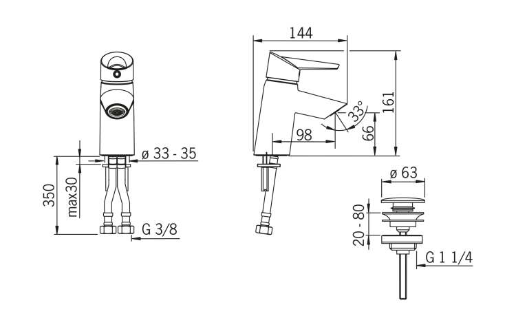 Bateria umywalkowa ORAS OPTIMA chrom 2700F