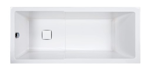 Wanna prostokątna SANPLAST SPACE LINE WPsp/SPACE 170x75cm, ze strefą prysznica, ze stelażem, biała 610100018001000