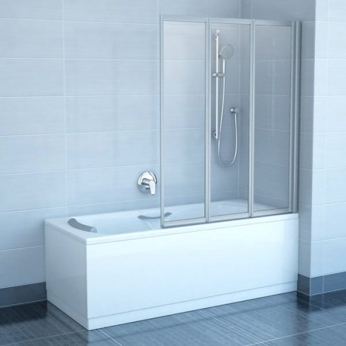 Parawan nawannowy RAVAK VS3 130cm, szkło grape, satyna 795V0U00ZG