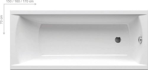 Wanna prostokątna RAVAK CLASSIC 160x70cm, biała C531000000