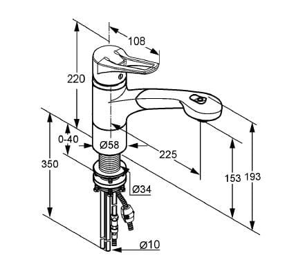 Bateria kuchenna KLUDI MX z wyciąganą wylewką, chrom 399410562