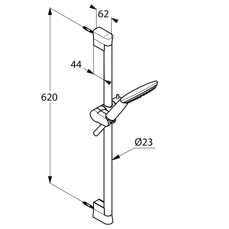 Zestaw natryskowy KLUDI FRESHLINE 1S drążek 60cm, chrom 6783005-00