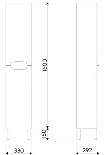Szafka wisząca boczna KOŁO REKORD 33x160x29cm, wysoka, biały połysk 88393-000