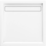 Brodzik kwadratowy SCHEDPOL CAMPARO 100x6,5cm, z odpływem liniowym, biały 3.082