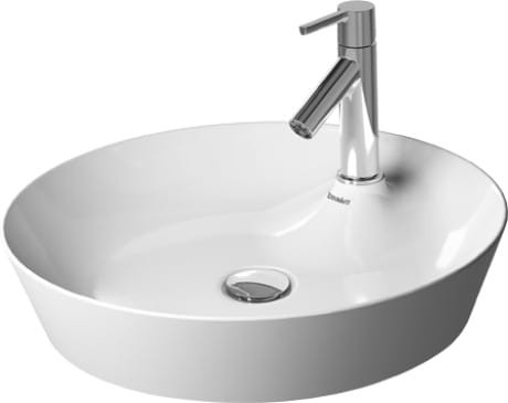 Umywalka nablatowa DURAVIT CAPE COD fi48cm, okrągła, z wyspą na baterię, biała 2328480000