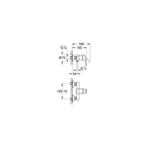 Bateria natryskowa GROHE BAULOOP chrom 23340000