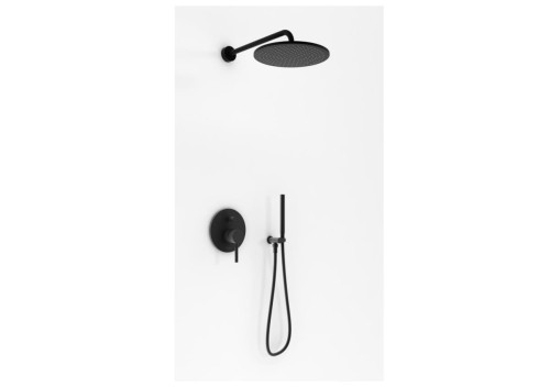 Komplet prysznicowy KOHLMAN ROXIN BLACK podtynkowy, deszczownica R25cm, czarny mat QW210RBR25EB