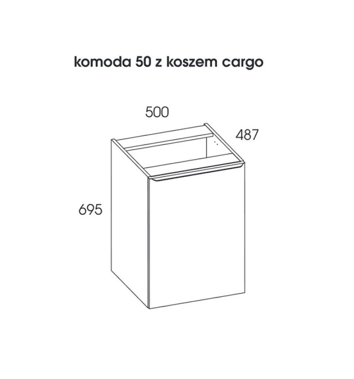 Komoda ELITA LOFTY 50x49cm, wisząca Cargo, biała 167029