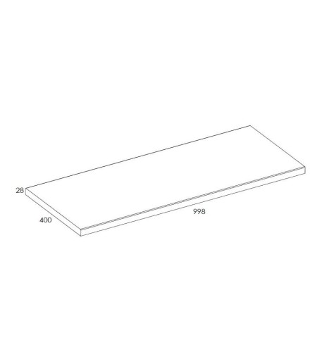 Blat pełny ELITA KWADRO 100x40x2,8cm, dąb classic 166873