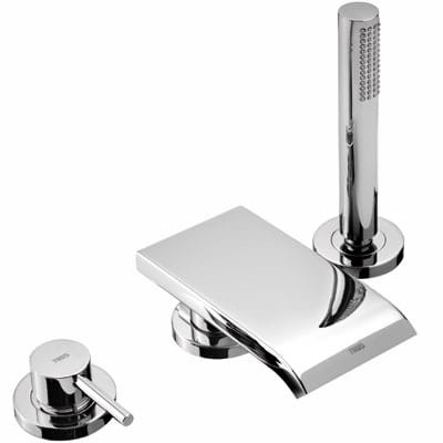 Bateria wannowa MAXTRES 3 otworowa, z kaskądą, chrom 162161