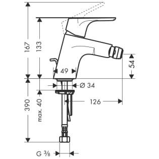 Bateria bidetowa HANSGROHE FOCUS E2 chrom 31920000