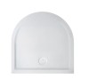 Brodzik półokrągły SANPLAST SPACE MINERAL 100x100x1,5cm, mineralny, przyścienny, biały, pro safe 645290046001002