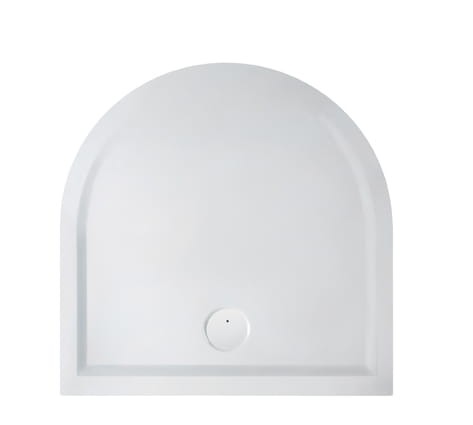 Brodzik półokrągły SANPLAST SPACE MINERAL 100x100x1,5cm, mineralny, przyścienny, biały, pro safe 645290046001002
