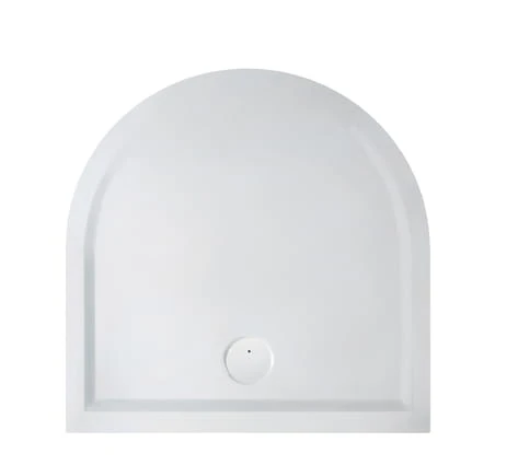 Brodzik półokrągły SANPLAST SPACE MINERAL 100x100x1,5cm, mineralny, przyścienny, biały, pro safe 645290046001002