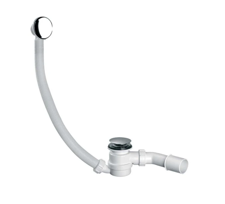 Przelew (syfon) wannowy McALPINE click-clack, z przelewem, chrom HC2600CL