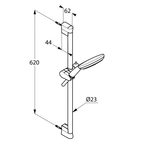 Zestaw natryskowy KLUDI FRESHLINE 3S drążek 60cm, chrom 6793005-00