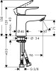 Bateria umywalkowa HANSGROHE TALIS E 80 z korkiem push open chrom 71701000