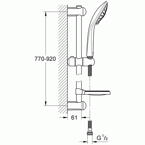 Zestaw natryskowy GROHE EUPHORIA MASSAGE 90cm, z mydelniczką, chrom 27226001