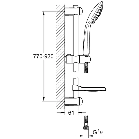 Zestaw natryskowy GROHE EUPHORIA MASSAGE 90cm, z mydelniczką, chrom 27226001
