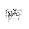 Zawór kątowy HANSGROHE 1/2"x3/8" z zaciskiem fi 10, chrom 13902000