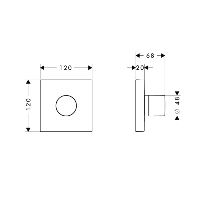 Element zewnętrzny zaworu AXOR TRIO/QUATTRO DN15 chrom 10932000