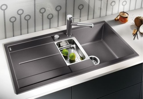 Zlewozmywak granitowy BLANCO METRA 6 S 100x50 cm, z korkiem aut., tartufo, PuraDur 517354