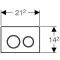 Przycisk spłukujący GEBERIT OMEGA 20 chrom, pierścienie chrom matowy 115.085.KH.1