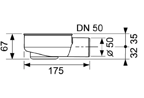Kolano odpływowe (syfon) TECE Drainline 95mm, wydajność 0.7l/s 650000