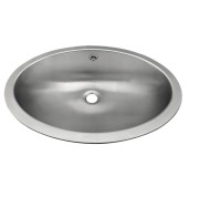 Umywalka wpuszczana SANELA 51x39, z odpływem i syfonem  NIERDZEWNA SLUN 63