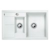 Zlewozmywak granitowy BLANCO METRA 6 S COMPACT 78x50 cm, z korkiem aut., biały, PuraDur 513468