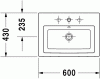 Umywalka nablatowa DURAVIT 2ND FLOOR 60x43cm, biała 0347600000