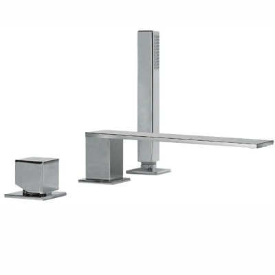 Bateria wannowa TRES CUADRO 3 otworowa, uchwyt kwadrat, chrom - 00616104
