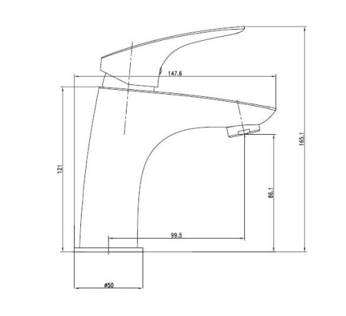 Bateria umywalkowa DEANTE CYNIA, chrom BCY 021M
